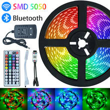 Светодиодный светильник Luces Led RGB 5050 SMD 2835 Bluetooth WiFi Водонепроницаемая изменяющаяся гибкая лента диод DC 12V 5M 10M 15M 20M 2024 - купить недорого