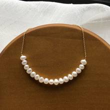 Lii Ji Real Natural Freshwater Pearl Choker Necklace 925 Sterling Silver Necklace Nice Gift  for Women Friends 2024 - buy cheap