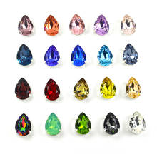 Diamantes de imitación de cristal con garra plateada, apliques de diamantes de imitación para costura, ropa, zapatos, 10x14mm 2024 - compra barato