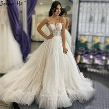Ivory-vestidos de novia sencillos de talla grande, sin mangas, con cordones, seene Hill, BHA2341, 2020 2024 - compra barato