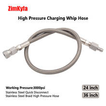 Paintball PCP Air Rifle Hose Stainless Steel Braided High Pressure Fill Line 10"/24”/36"  Long 3000psi Working pressure 2024 - buy cheap