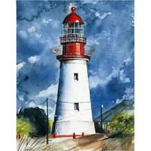 5D Diy Diamond Painting Cross Stitch lighthouse full square Diamond Embroidery picture rhinestone mosaic Needlework Home Decor 2024 - buy cheap