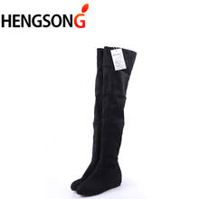 2020 Autumn Winter Ladies Fashion Flat Bottom Boots Shoes Women Boots Over The Knee Thigh High Suede Long Boots 2024 - buy cheap