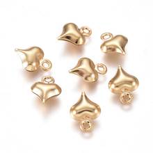 100pcs 304 Stainless Steel Charms Mini Heart Pandants For Women Necklace Bracelet Earrings DIY Jewelry Accessories 8.5x6x3mm 2024 - buy cheap