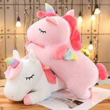 Peluche de unicornio gigante kawaii para niña, muñeco suave de unicornio, caballo, almohada, regalo de cumpleaños, 25-100cm 2024 - compra barato