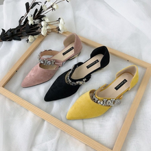 Women Flats Pointed Toe Crystal Lady Flat Heel Shoes Slip on Loafers Office Lady Elegant Shoes Soft Sole Comfortable Size 35-40 2024 - buy cheap