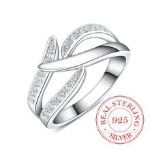 Высокое качество реальные 925 пробы серебряные кольца для женщин Женский творческий Cz Кристалл Марки Infinity Ring Bague Серебро 925 Anillos Mujer/gd 2024 - купить недорого