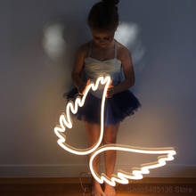 Luminária noturna led de unicórnio com asas de anjo, luzes led para crianças, bebês, usb, neon, noite, quarto, bar, presentes, decoração de casa 2024 - compre barato