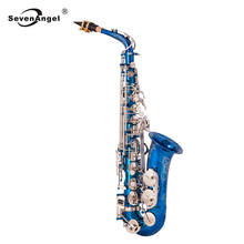 SevenAngel high-grade Saxophone Blue silver Eb Alto Sax Brass Lacquered E Flat Sax 802 Key Type Woodwind Musical Instrument 2024 - buy cheap