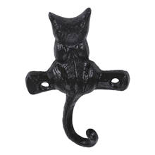 DRELD Cat Single Hook Wall Plaque Home Garden Outdoor Hanging Decor Cast Iron Country Cottage House Key Hanger Coat Hat Racks 2024 - buy cheap