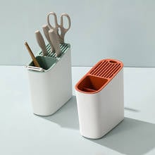 Soporte para cuchillos PP con escurridor, cuchara, tenedor, estante de almacenamiento, organizador para el hogar, accesorios de cocina para cuchillos, tijeras, palillos 2024 - compra barato