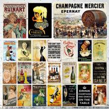 Champagne Bottle Women Old Man Metal Sign Bar Club Wall Poster Plaque Tin Sign Metal Vintage Wall Decor Bar 2024 - buy cheap