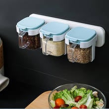 3Pcs Wall-Mounted Seasoning Box Kitchen Spice Pots Sugar MSG Salt Storage Container Seasoning Jars For Kitchen Accessories Tools 2024 - buy cheap