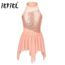 iEFiEL Teen Girls Ballet Dancewear Cutout Back Dancing Costumes Ballerina Ballet Competition Dress Gymnastics Leotard for Kids 2024 - buy cheap