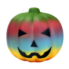 Jumbo Kawaii Halloween Colorful Pumpkins Squishy Slow Rising Squeeze Toys for Kids Baby Grownups Decompression Toys 9*9*8 CM 2024 - buy cheap