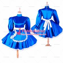 Sissy vestido de cetim vestido com tampa uniforme cosplay fantasia feito sob medida [g1415] 2024 - compre barato