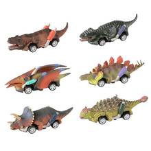 Set de 6 coches de dinosaurios extraíbles, juguetes de dinosaurio Roadster para fiestas 2024 - compra barato