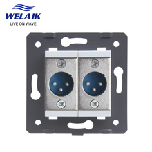 Welaik ue-standard 2xlr-socket-diy peças-parede-soquete xlr-peças-sem vidro-painel a82xlrw 2024 - compre barato