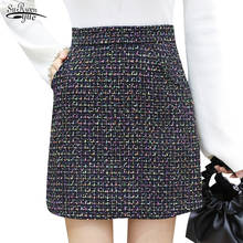 Novo casual sexy mini saias de cintura alta a linha saia de lã 2021 moda inverno xadrez saia feminina preto jupe femme 7436 50 2024 - compre barato