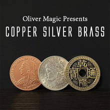Медь, серебро, латунь (CSB) от Oliver Magic Coin для профессиональные маги, транспозиция крупным планом, монета, волшебные трюки, магический реквизит 2024 - купить недорого