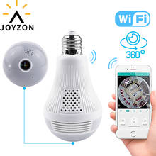 Joyzon светодиодный светильник с датчиком движения, беспроводной, панорамный, для домашней безопасности, Wi-Fi, CCTV, рыбий глаз, лампа, ip-камера в форме лампы, 360 градусов 2024 - купить недорого