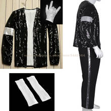 MJ-traje de Michael Jackson Billie Jean para niños y adultos, brazalete de lentejuelas, chaqueta, pantalones, guante, calcetines, disfraz de fiesta, utilería de Cosplay 2024 - compra barato