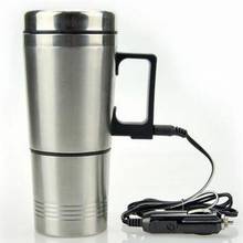 Taza eléctrica para coche, calentador de agua con revestimiento de acero inoxidable, 12V/24V plus, botella de agua caliente 2024 - compra barato