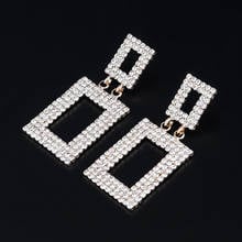 Geometric Square Crystal Earrings Fashion Statement Dangle Earrings For Women Bride Wedding Earring Jewelry 2024 - buy cheap