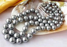 Unique Pearls jewellery Store 2row 16mm Gray South Sea Shell Pearl Tower Choker Necklace Charming Women Jewelry Gift 2024 - buy cheap