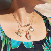 Панк женское ожерелье s Conch Scallop Морская звезда ракушка подвеска цепочка на ключице многослойный набор золотого ожерелья персонализированные ювелирные изделия 2024 - купить недорого