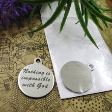 10pcs--"Nothing Is Impossible With God"stainless steel charms 5 styles for choosing DIY Charms for necklace bracelets 2024 - buy cheap