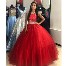 Vestidos de Quinceañera de lujo rojos, vestido de baile de tul de talla grande, 15 años, 16, vestido dulce para baile de graduación 2024 - compra barato