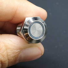 Botão de pressão iluminado por anel de 12mm de aço inoxidável