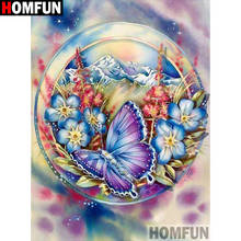 HOMFUN 5D Diamond Pattern Rhinestone Needlework Diy Diamond Painting Cross Stitch "Flower butterfly" Diamond Embroidery A27826 2024 - buy cheap