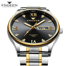 FNGEEN Top Brand Luxury Business Diamond Quartz Watch Men Watch Fashion Date Week Display Hodinky Male Clock Reloj Hombre 2020 2024 - buy cheap