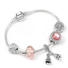 Pulsera con cuentas de trébol y flores para niñas, brazalete Original con abalorios de cristal, pétalos de rosa, regalo de joyería 2024 - compra barato