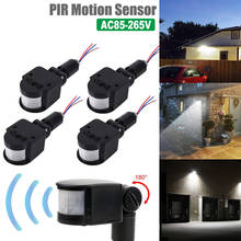 Sensor de movimento à prova d'água, detector automático de movimento pir com temporizador infravermelho para montagem na parede, sensor de movimento externo, interruptor de luz, 85-265v 2024 - compre barato
