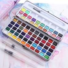 Water Color 50/72/90Color Portable Pearlescent Iridescent Solid Watercolor Pigment Paint Set Office School Supplies 2024 - buy cheap