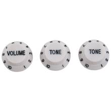 ABUO-White Black 1 Volume&2 Tone Guitar Control Knobs For Strat Style Guitar 2024 - buy cheap