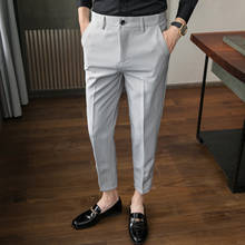 2021 New style Men's spring slim fit Business suit trousers/Male pure color stretch Pencil pants Man Dress Pants 2024 - buy cheap