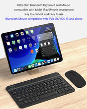 Teclado portátil sem fio, mini teclado bluetooth para tablet, ipad, 10 polegadas, suporta telefones ios e android, russo e espanhol 2024 - compre barato