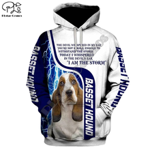 New Mens Unisex funny basset hound 3d dogs print zipped hoodie long sleeve Sweatshirts jacket autumn pullover tracksuit G22 2024 - buy cheap
