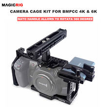 MAGICRIG BMPCC 4K & 6K Cage for Blackmagic Design Pocket Cinema Camera 4K & 6K with Rotating NATO Handle, T5 SSD Holder 2024 - buy cheap