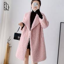Winter Coat Women Lambswool Jackets Female Faux Fur Jacket Fashion Windbreaker Vintage Long Warm Clothing Pink Outerwear 2024 - buy cheap