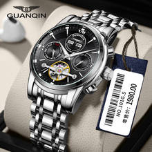 GUANQIN-Reloj mecánico con volante para Hombre, cronógrafo automático, calendario perpetuo, multifunción, de acero inoxidable 2024 - compra barato