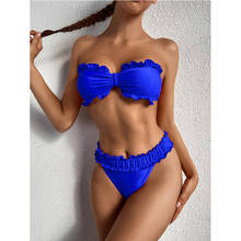 Conjunto de Bikini Bandeau para mujer, bañador de realce de 2 piezas para piscina, traje de baño de Mujer s, ropa de playa 2021 2024 - compra barato