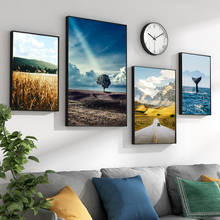 Arte de pared con frase "Blue Sea Wave Whale", carteles nórdicos impresos, imágenes de pared para decoración de sala de estar 2024 - compra barato