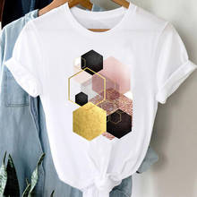 T-shirts Women 90s Style Geometric Trend Spring Summer Fashion Clothes Graphic Tshirt Top Lady Print Female Tee T-Shirt 2024 - buy cheap