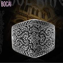 New 925 silver vintage carved individual Thai silver ring classical men's female ring wide-faced silver ring for Man and Woman 2024 - buy cheap