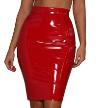 Skirts Women Fashion 2021 Spring Autumn Sexy Stretchy Skirt Solid Color High Waist Faux Leather Mini Skirt 2024 - buy cheap